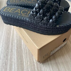 Matisse Black Platform Sandals with Braided Design
